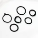 Zinc Alloy Spray Paint Black Rubber Paint Hollow Round Circle GeometryCharms 6pcs/lot For DIY