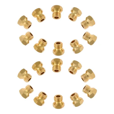 20pcs Solid Brass Jet Nozzle Kit M6×0.75mm/0.5mm Replace for Propane LPG Natural Gas Pipe Grill