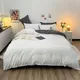 Bonenjoy-Juste de Couette Double en Satin de Polyester 1 Pièce Blanc Taille Queen/King Sans Taie