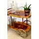 Vintage Bar Wagen florale Intarsien Holz Messing, Neo-Klassizistisch Teewagen , italienischer Tisch handgefertigt Hollywood Regency 1960er