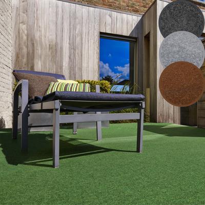 Kunstrasen ANDIAMO "Edinburgh, Made in Netherlands", grün, B:133cm H:4mm L:400cm, Polyester, Nadelfilz, Teppiche, aus Nadelfilz, mit Drainagenoppen, für Balkon, Terasse, Wintergarten Image