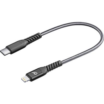 USB-Kabel usb 2.0 usb-c® Stecker, Apple Lightning Stecker 0.15 m Schwarz TETRACABC2LMF