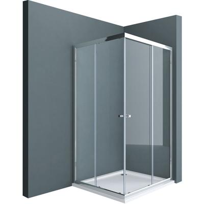 Doporro 75x90cm Eckeinstieg Duschkabine Schiebetür Duschabtrennung Klarglas Eckdusche 6mm esg Glas Image