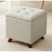 Ebern Designs Avelar Upholstered Storage Ottoman Linen in Gray/Brown | 15.74 H x 15.35 W x 15.35 D in | Wayfair F2527B9F9520421399CC8DE3C1DA1627