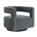 Barrel Chair - Wade Logan® Bilyou Swivel Barrel Chair Wood/Polyester/Fabric in Gray | 28 H x 30 W x 30 D in | Wayfair