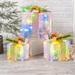 The Holiday Aisle® Hourleey Set Of 3 Christmas Lighted Gift Boxes, Pre-lit 60 Led Plastic/Metal | 7 H x 7 W x 7 D in | Wayfair