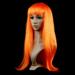 Fashion Full Wig High Temperature Line Thick Hair Women s Clothing Dazzle Long Hair Women s Wig Long Straight Wig Straight Bangs ORANGE