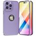 360 Full Protection Aluminum Bumper Cover with Integrated Tempered Glass Screen Protector for iPhone 14 Plus - Purple