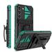 Nalacover Heavy Duty Case for Samsung Galaxy A03s Hybrid Rugged PC + Soft TPU Military Grade Shockproof Cover with Hidden Bracket Removable Belt Clip Heat Dissipation Anti-Fall Case Darkgreen