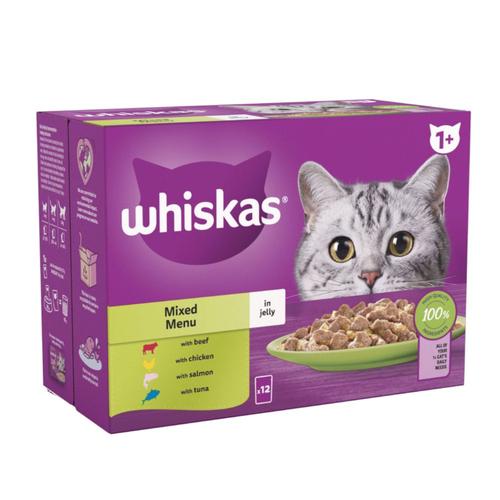 40x85g Mixed Menu in Jelly 1+ Adult Whiskas Wet Cat Food
