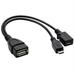 2 In 1 OTG Micro USB Host Power Y Splitter USB Port Terminal Adapter OTG Cable