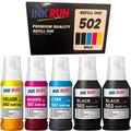 Ink Refill Bottles Compatible with Epson T522 502 EcoTank ET-2720 ET-2800 ET-2803 ET-4800 ET-4700 ET-2750 ET-2760 ET-3760 ET-3750 ET-4750 ET-4760 Printer Replacement Refill Ink 5-Pack