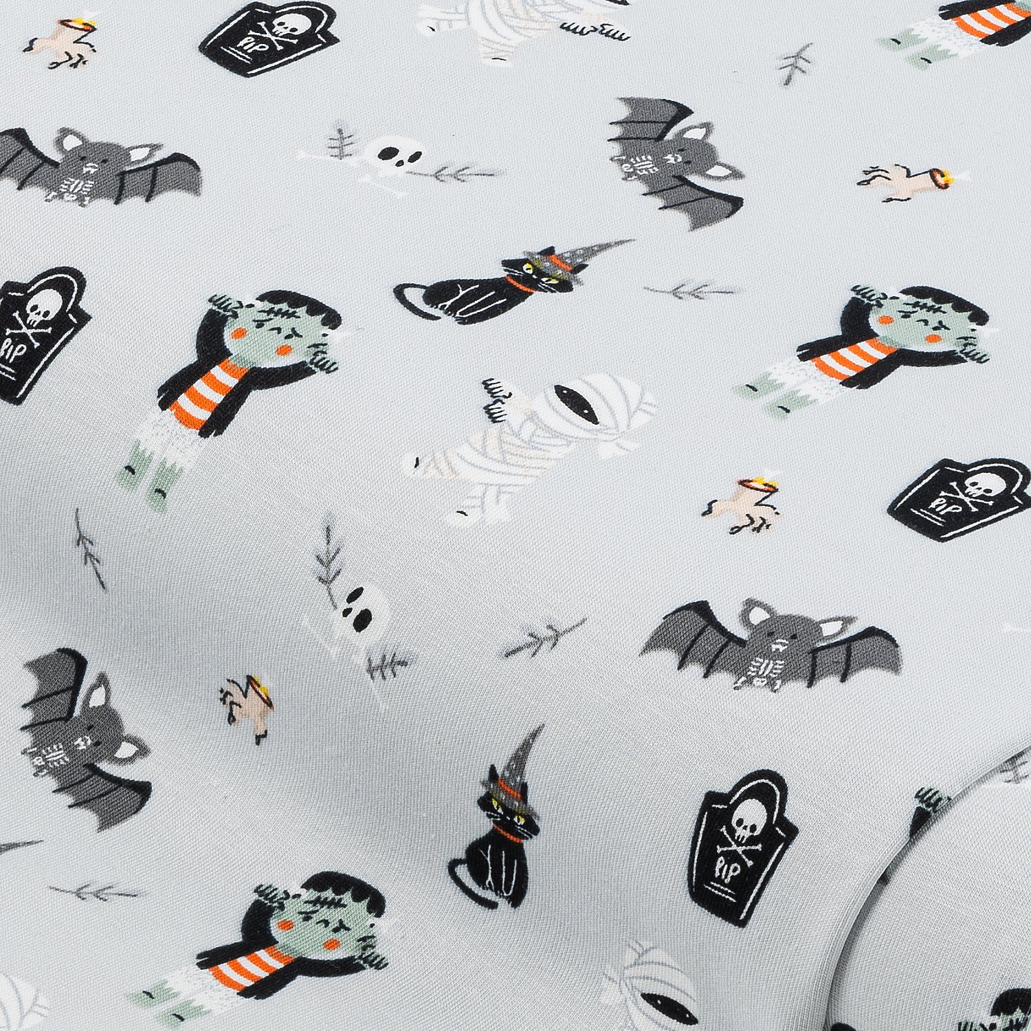 Baumwoll-Jersey Spooky mit Elasthan, hellgrau-color Image