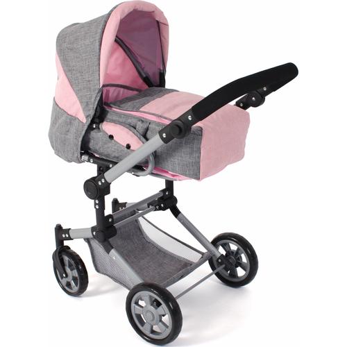 „Kombi-Puppenwagen CHIC2000 „“Jara, Melange Rosa““ Puppenwagen grau (melange rosa) Kinder Puppenwagen -trage zusammenklappbar“