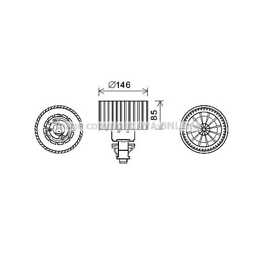 AVA QUALITY COOLING Innenraumgebläse Ø146mm 146mm für AUDI 4A0959101A 4A0959101 AI8374