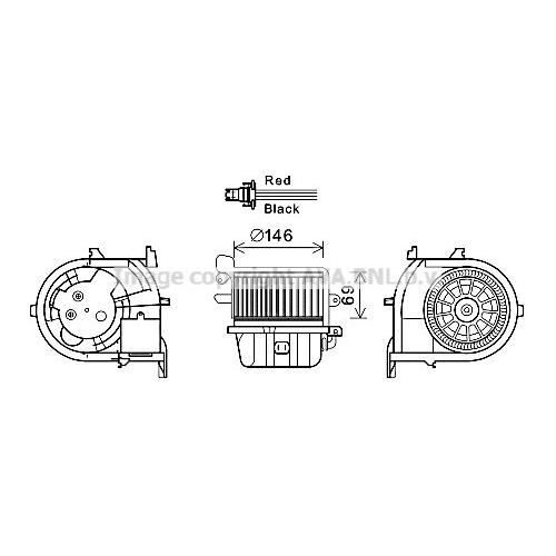 AVA QUALITY COOLING Innenraumgebläse Ø146mm 146mm für CITROËN 6441N3 6441K4 6441J4 RT8588