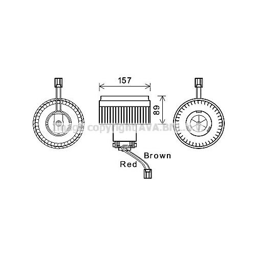 AVA QUALITY COOLING Innenraumgebläse Ø157mm 157mm für VOLVO 31320393 9171479 30715482 VO8177