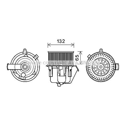 AVA QUALITY COOLING Innenraumgebläse Ø134mm 134mm für CITROËN DS 6441CS CN8302