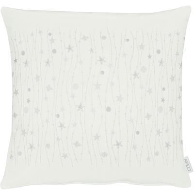 Kissenhülle APELT "6301" Gr. 1, bunt (silberfarben, weiß), B:49cm L:49cm, Polyester, Obermaterial: 65% Polyester, 30% Viskose, 5% Polyacryl, Kissenbezüge Image