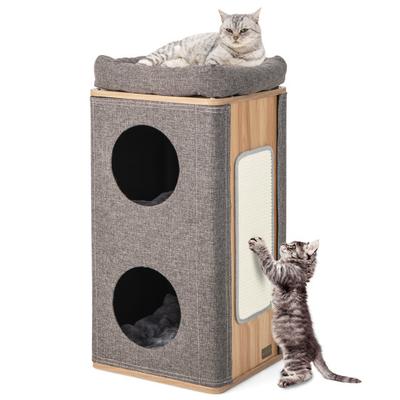 Costway 3-Story Cat House with Scratching Board for Indoor Cats