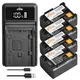 BP-808 BP 808 Batterie Pack + LED USB Ladegerät für Canon BP-827 BP 827 BP-819 BP-807 BP-809 XA10