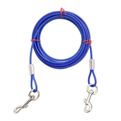 Hunde kabel 3m/5m/10m Stahldraht Hunde leine Kabel verzinktes Stahldraht seil mit PVC-Beschichtung