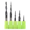 HOZLY 1Pcs Tungsten End Mill 3.175mm 4mm 6mm 8mm Ball Nose Tapered End Mills Router Bits CNC Taper