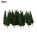 BLUESON 10pcs Pine Trees Model Trees 65mm 3 Different Greens - Suitable for N / OO Gauge Dark Green