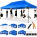 COBIZI 10 x20 Pop Up Canopy Anti-UV Waterproof Heavy Duty Outdoor Tent Portable Party Wedding Instant Canopy Shelter All Season Tent Gazebo with 6 Removable Sidewalls 4 Sandbags Roller Bag Blue