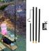 Folding Lantern Pole Folding Lantern Stand Folding Lantern Pole Table Folding Light Post Aluminium Portable BBQ Camping Fishing Stand