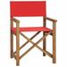 moobody Folding Director Chair Collapsible Teak Wood Camping Chair with Fabric Seat and Backrest Portable Red for Camp Picnic Fishing Hiking Sports Lawn Balcony Outdoor Furniture