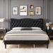 Platform Upholstered Bed with Diamond Tufted and Adjustable Headboard