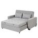 Linen Upholstered Sleeper Bed, Pull Out Sofa Couch attached two throw pillows,Dual USB Charging Port and Adjustable Backrest