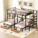 Full over Twin-Twin Triple Bunk bed w/2 Drawers, Staircase Metal Triple Bunk
