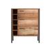 Modern Bar Cabinet/Kitchen Cabinet with 5 Bottle Storage Cubbies and 3 Drawers