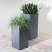 Set of 2 Resin Planter Pot Indoor and Outdoor Living Room Garden Courtyard Planters Square Nested Planters Tall Planter