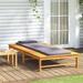 vidaXL Sun Lounger Outdoor Chair with Cushion and Pillow Solid Wood Acacia - 78.7" x 37.4" x 12.6"/24.8"/29.1"/31.5"