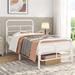 Yaheetech Modern Twin XL Size Metal Bed Frame with Geometric Patterned Headboard Metal Bed Base