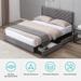Mixoy Bed Frame with Drawers,Velvet Upholstered Platform Bed Frame with Adjustable Headboard