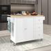 Kitchen Island with Drop Leaf, Kitchen Cart Rolling Mobile Island with Storage Drawers, Spice Rack, Towel Rack & Locking Wheels