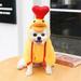 Dog Clothes Pet Dog Cat Clothes Hoodie Cross Dress Exotic Cartoon Animal Shape Decoration Pet Clothes Cat Clothes Fibers Fibers Yellow