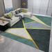 Emerald Green Area Rug Modern Geometric Marble Carpets Minimalist Golden Lines Washable Floor Mats For Living Dining Room Bedroom 2 x 3
