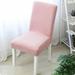 Elastic Chair Cover Solid Color Household Chair Cover Fleece Dining Chair Cover (Pink)