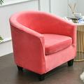 Grianlook Adult Chair Covers 2 Pcs Slipcover Solid Sofa Cover Velvet Plush Hotel Watermelon Red Set