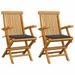 moobody 2 Piece Folding Garden Chairs with Cushion Teak Wood Outdoor Dining Chair for Patio Backyard Poolside Beach 21.7 x 23.6 x 35 Inches (W x D x H)