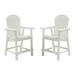 Adirondack Chair Set of 2 Outdoor Bar Stools with Armrest Patio Balcony Chair Weather Resistant for Deck Balcony Pool Backyard White