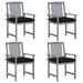 vidaXL Patio Chairs Outdoor Dining Chair with Cushions Gray Solid Wood Acacia