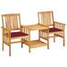 moobody Patio Chairs with Tea Table and Cushions Solid Acacia Wood