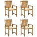 moobody 4 Piece Garden Chairs with Cream Cushion Acacia Wood Outdoor Dining Chair for Patio Balcony Backyard Outdoor Furniture 24 x 22.4 x 36.2 Inches (W x D x H)