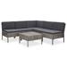moobody 6 Piece Outdoor Conversation Set Anthracite Cushioned Corner with 4 Middle Sofas and Coffee Table Gray Poly Rattan Patio Sectional Set for Garden Backyard Balcony Terrace Furniture